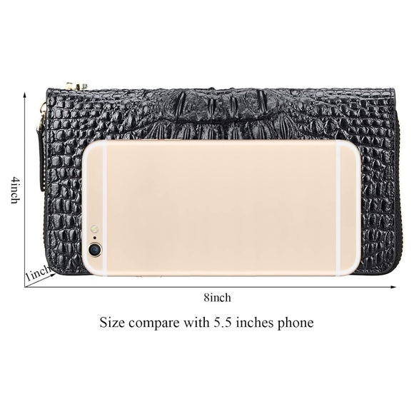 1New Wristlet Wallet Croc embossed Leather - Picture 8 of 8